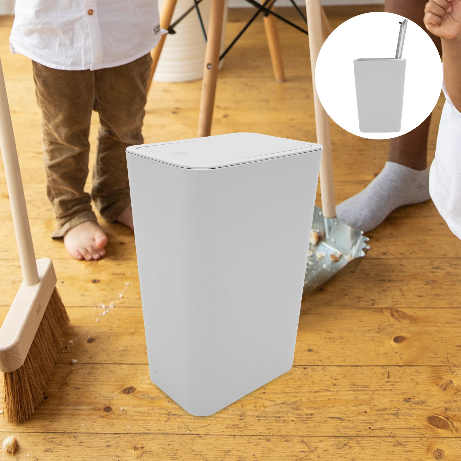 

Мусорный бак с крышкой, контейнеры для ванной комнаты, маленькие баки, настольный бытовой мусорный бак, светло-серый офис