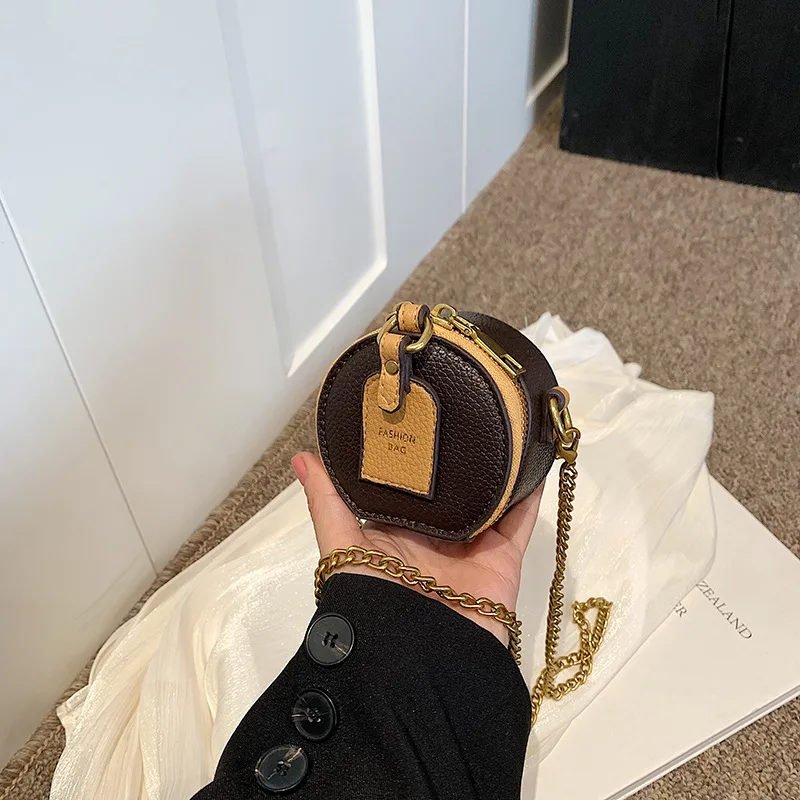 Cute Chain Coin Purse Bag Round Cake Mini Small Bags Letter Print Crossbody Bag Kids