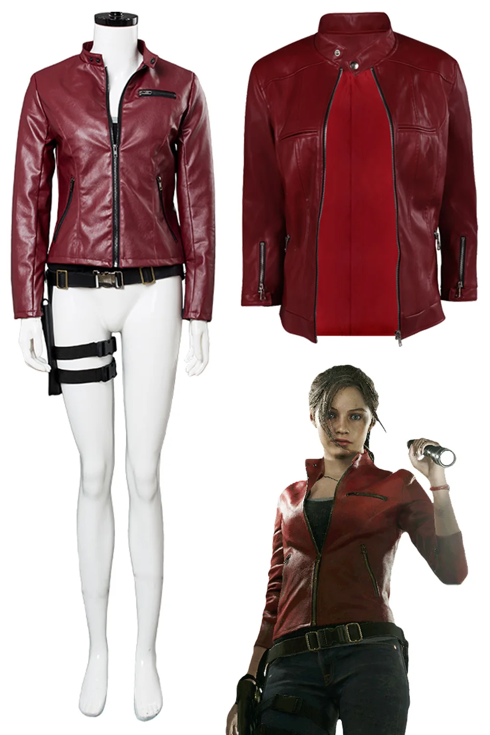 

Claire Redfield Adult Women Cosplay Role Play Battle Suit Biohazard Game Resident Costume Fantasy Fancy Dress Up Party Clothes