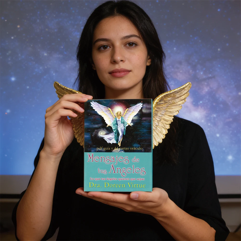 

12CM*8.7CM cartas oráculo Mensajes De Tus Ángeles: Lo que tus ángeles quieren que sepas with Meaning on It Keywords Taro cards