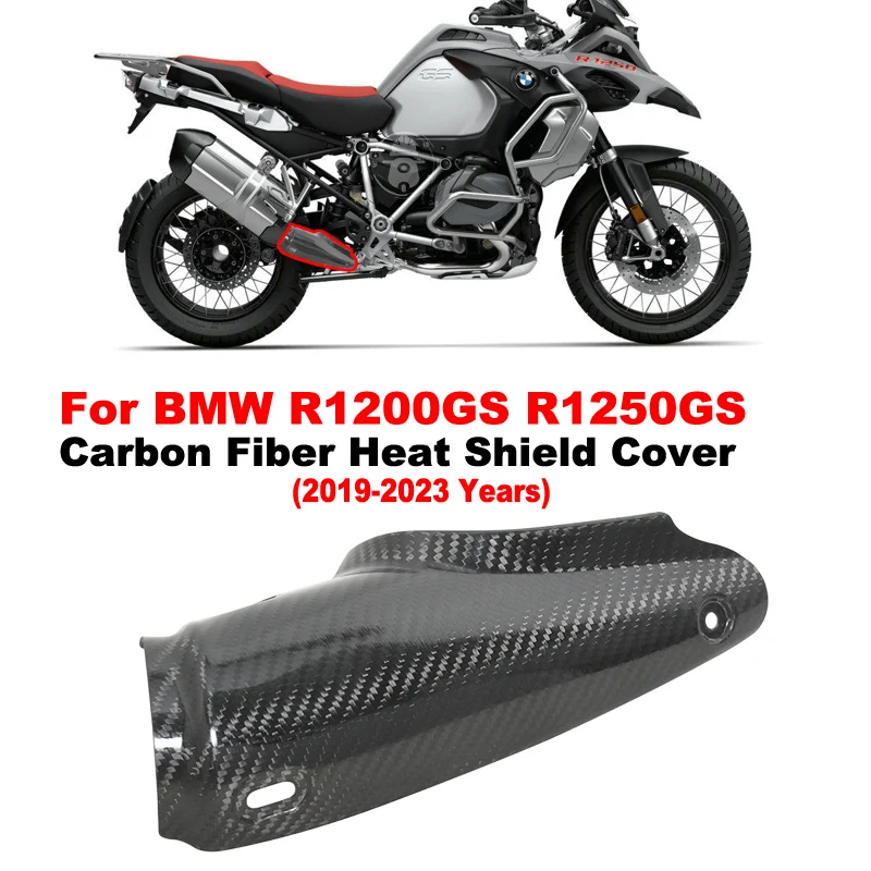 Carbon Fiber Heat Shield Cover For BMW R1200GS R1250GS R1200 R1250 GS 2013 - 2023 Motorcycle Exhaust Escape Muffler Protector