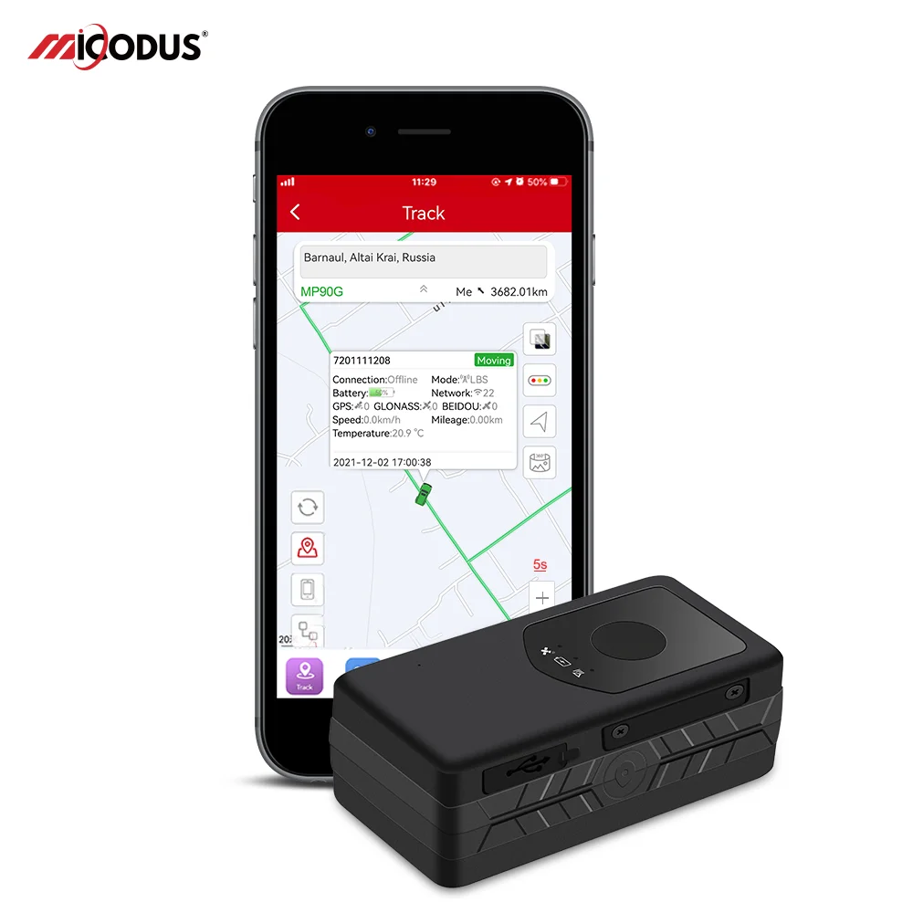 

Car GPS Tracker Vehicle Locator 4G MP90G 3000mAh SOS Overspeed Movement Voice Monitor Waterproof Lifetime Free Micodus APP