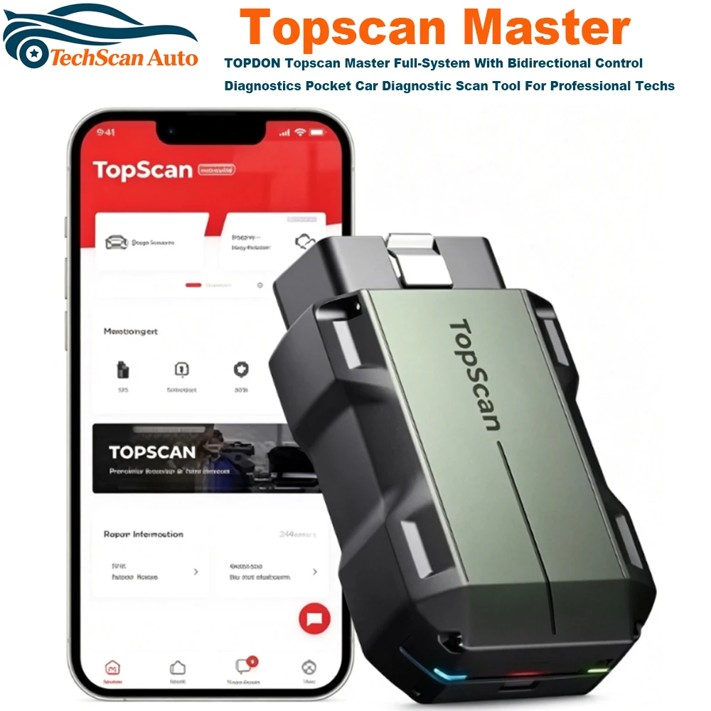 TOPDON Topscan Master Full-System With Bidirectional Control Diagnostics Pocket Car Diagnostic Scan Tool For Professional Techs