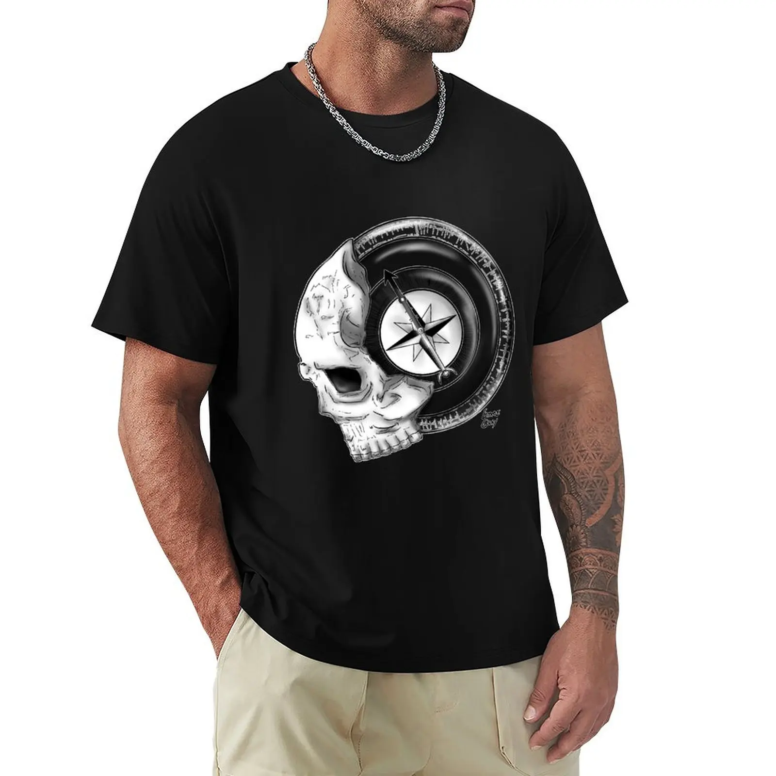 

Inktober 2021 - 16 COMPASS T-Shirt graphic t shirts topping T-shirt men