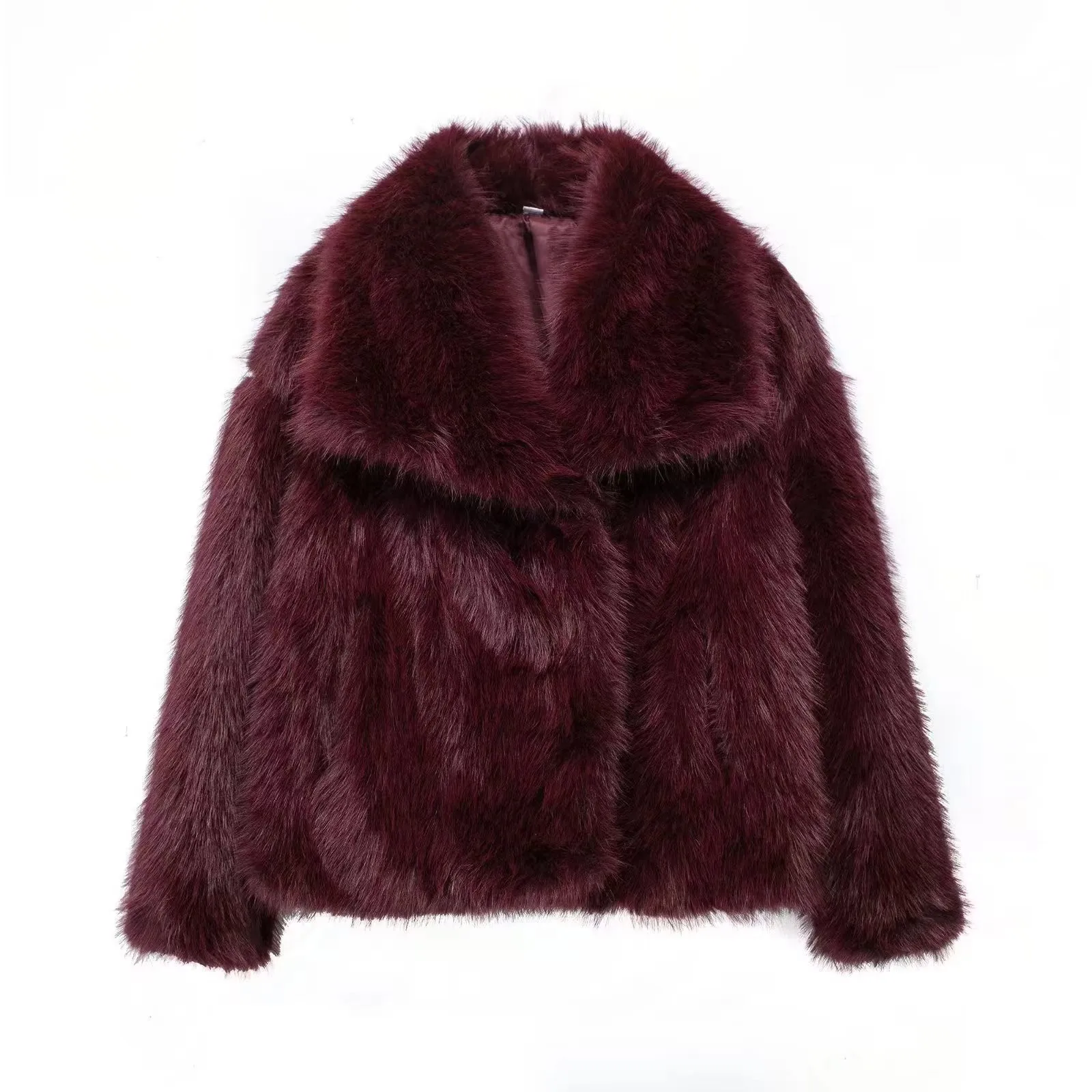 

Thick Warm Fur Casual 2025 Autumn Winter Faux Fur Coat Women Solid Fur Jacket Turn Down Collar Long Sleeve Single Breasted Loose