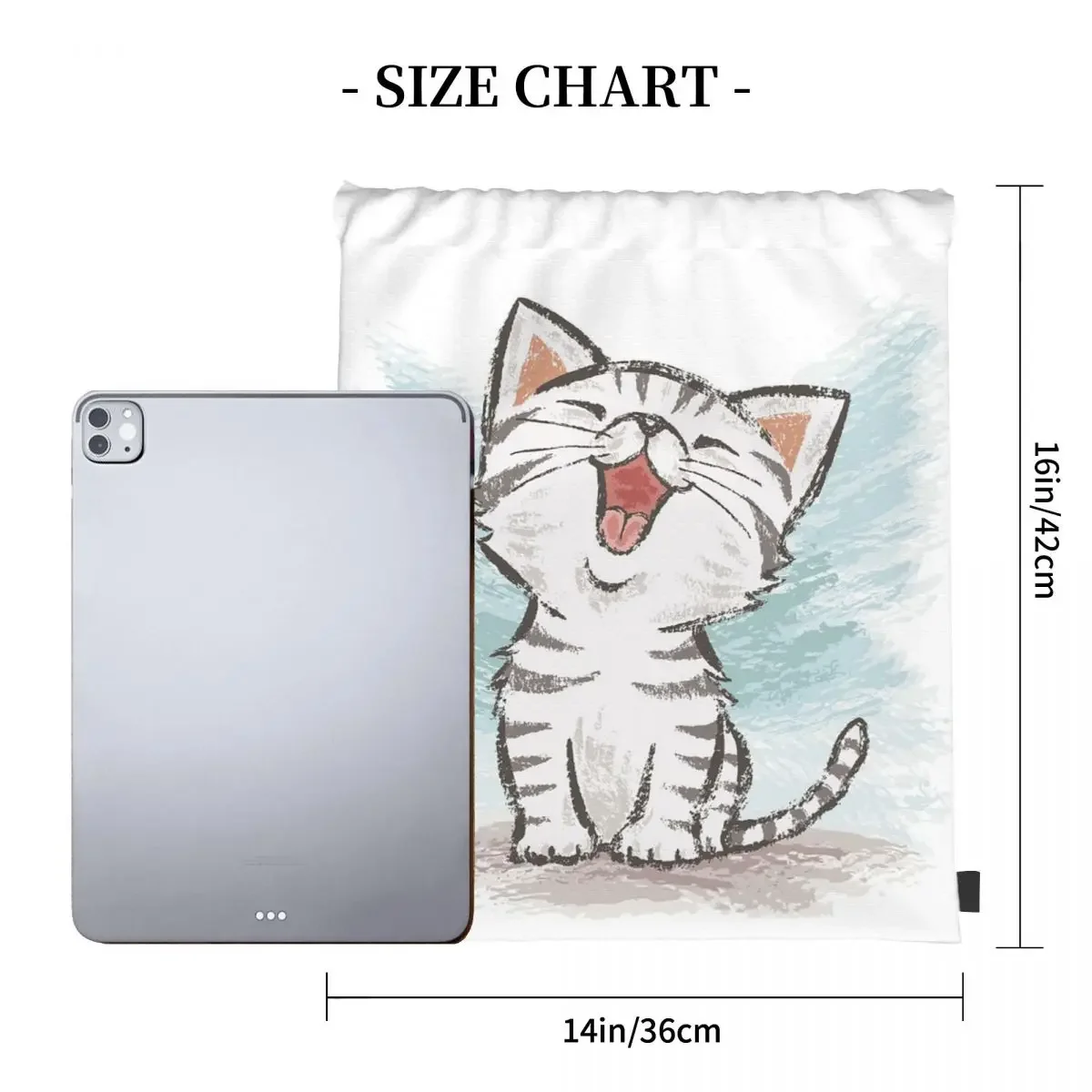 American Shorthair Happy Backpacks Portable Drawstring Bags Drawstring Bundle Pocket Storage Bag BookBag For Man Woman Students