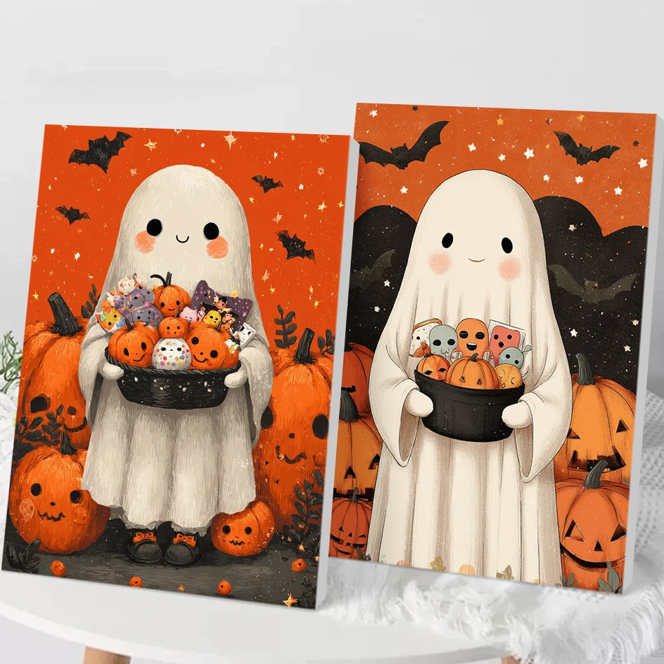 

CHENISTORY Painting By Number Cartoon Halloween ghost Wall Art Unique Gift Picture By Number HandPainted For Living Room