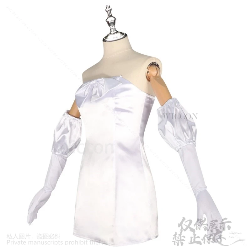 Anime Alien Stage My Clematis Cosplay Sua White Dress Lolita Black Wigs For Girls Round1 Woman Halloween Christmas Customized
