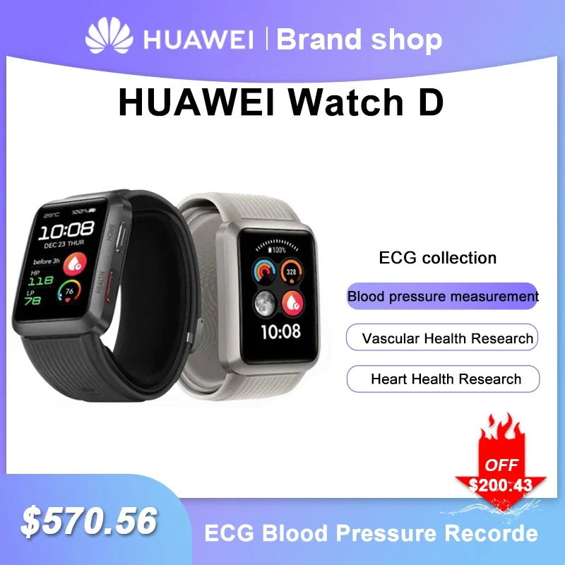 Original Huawei WATCH D Smartwatch Blood Pressure Recorder Blood Pressure Measurement ECG Health Monitoring Sports Bracelet