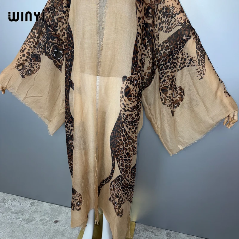 WINYI neues Sommer-Outfit Kimono Afrika Boho Strand vertuschen muslimisches Kleid Strickjacken Strandkleidung Frauen Abaya Dubai Luxus-Kaftan