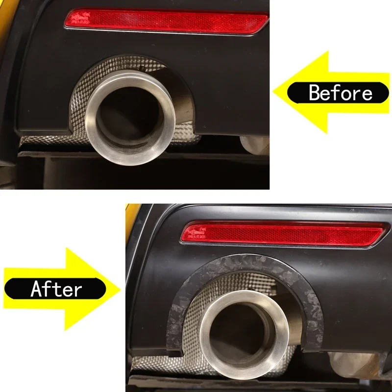 For 2019-2022 Toyota GR Supra A90 Real Carbon Fiber Car Styling Tail Throat Exhaust Pipe Upper Frame Decorative Strip Auto Parts