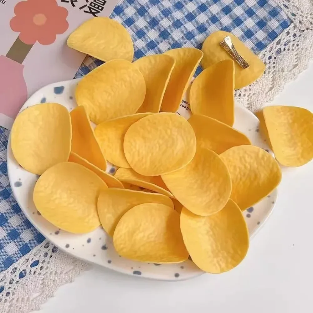 رقاقة البطاطس المقلية دبوس الشعر أغطية الرأس إكسسوارات الشعر محاكاة رقاقة البطاطس مشبك شعر للفتياتраыыыыыыыыыы