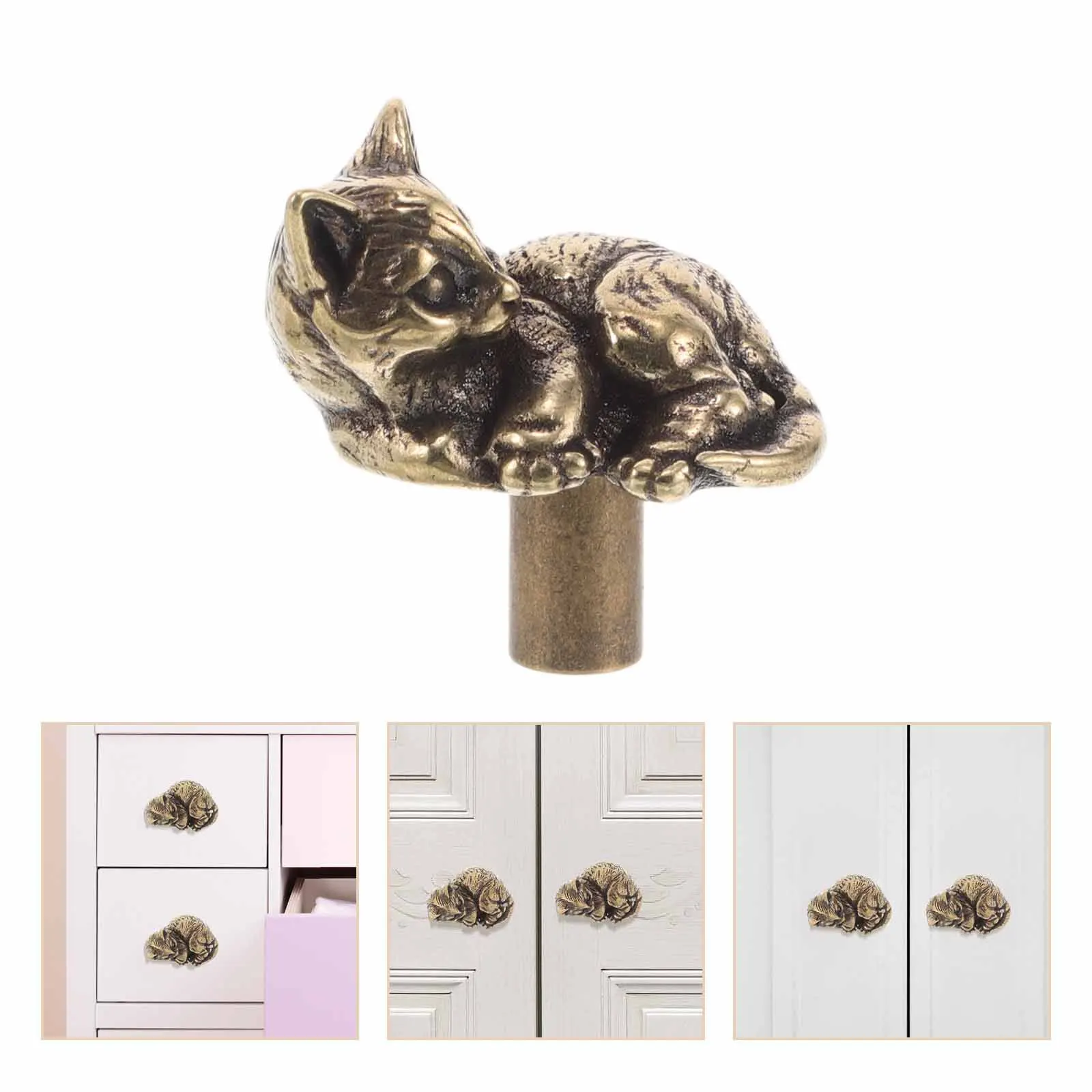 

Brass Door Handle Decorative Vintage Cabinet Knobs Elegant Gold Pulls for Kitchen Furniture Drawer Hardware
