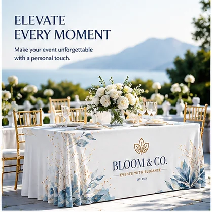 Custom Milk Silk Tablecloth Rectangular Stretch Table Cover for Wedding Banquet Party Event Decoration