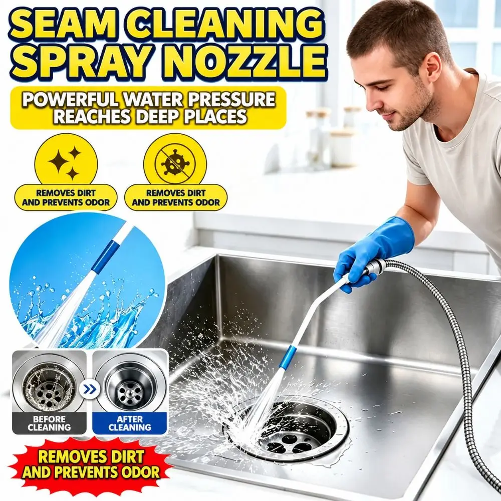 Universal 1/2inch High Pressure Cleaning Nozzle Plastic Concentrated Water Jet Gap Cleaning Sprayer Extended Curved Tube