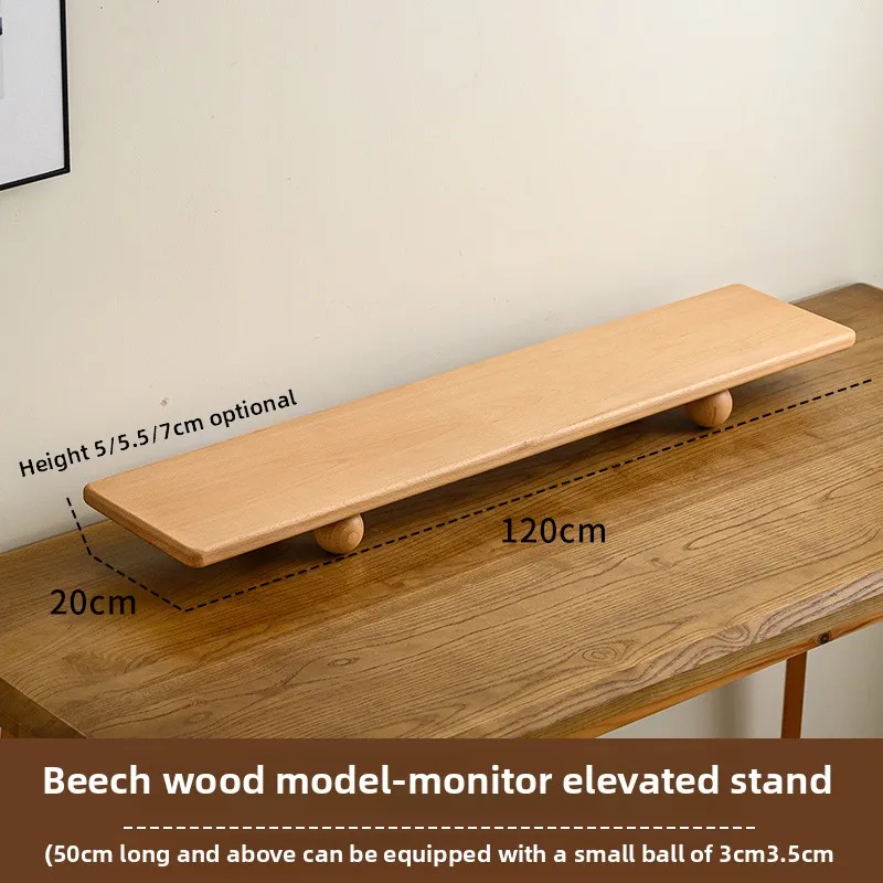 Walnut Monitor Stand Modern Workspace Desktop Riser for Computer/Laptop Ergonomic Office Organizer Display Screen Heighten Base