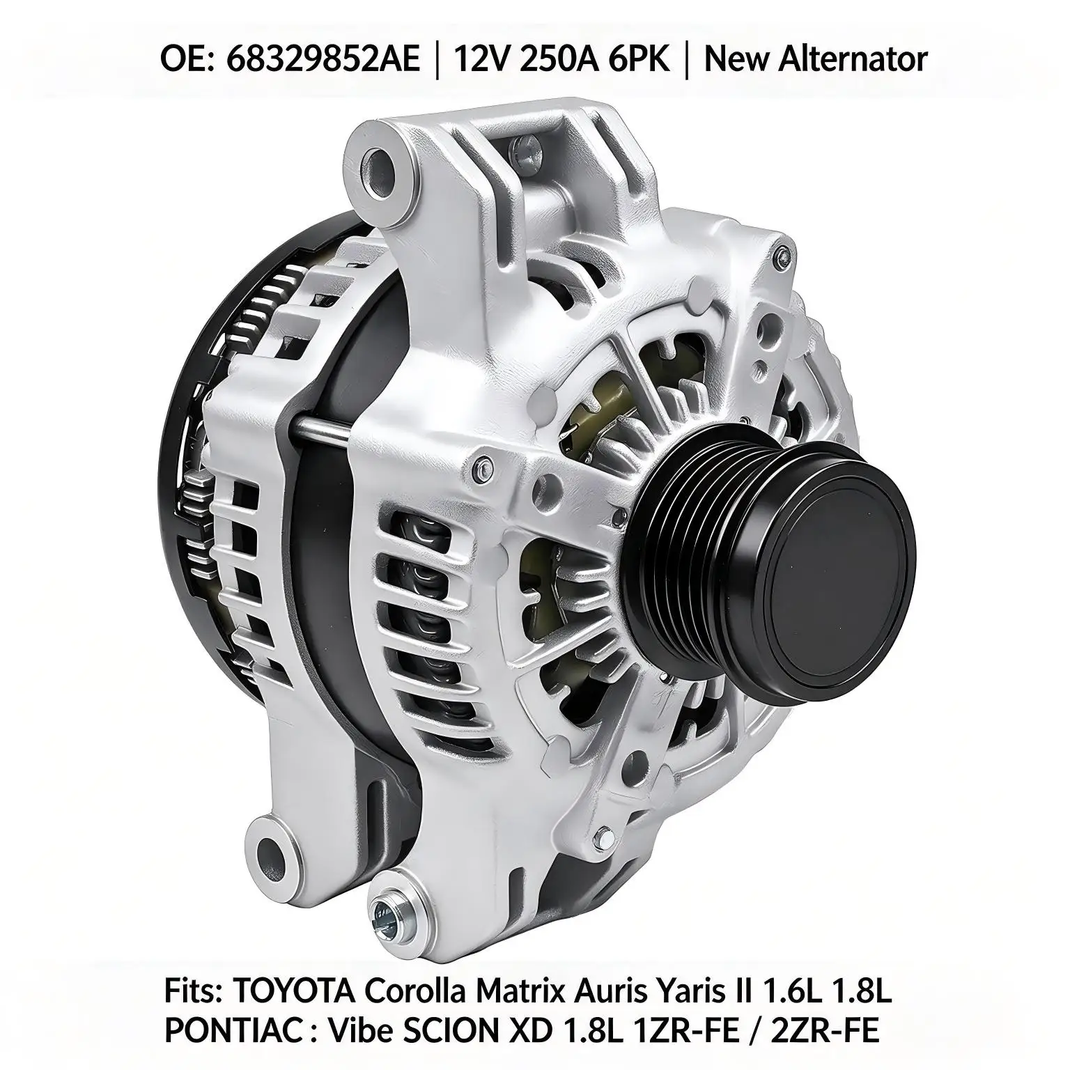 Auto Car Alternator 12V 250A Stop&Start OE 68329852AE fits Ram 1500 DT 3.0 V6 2020-2024 EcoDiesel 6.2L TRX V8