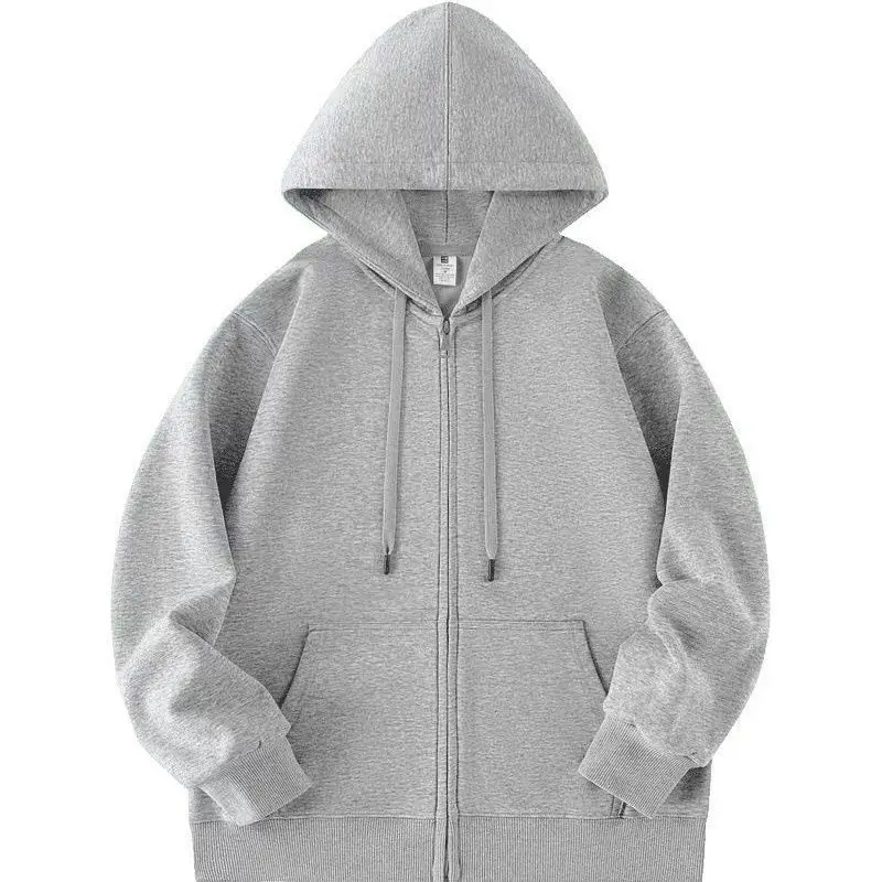 سويت شيرت بقلنسوة بتصميم سحاب أمريكي للرجال للخريف ماركة عصرية فضفاضة وغير رسمية للزوجين #3