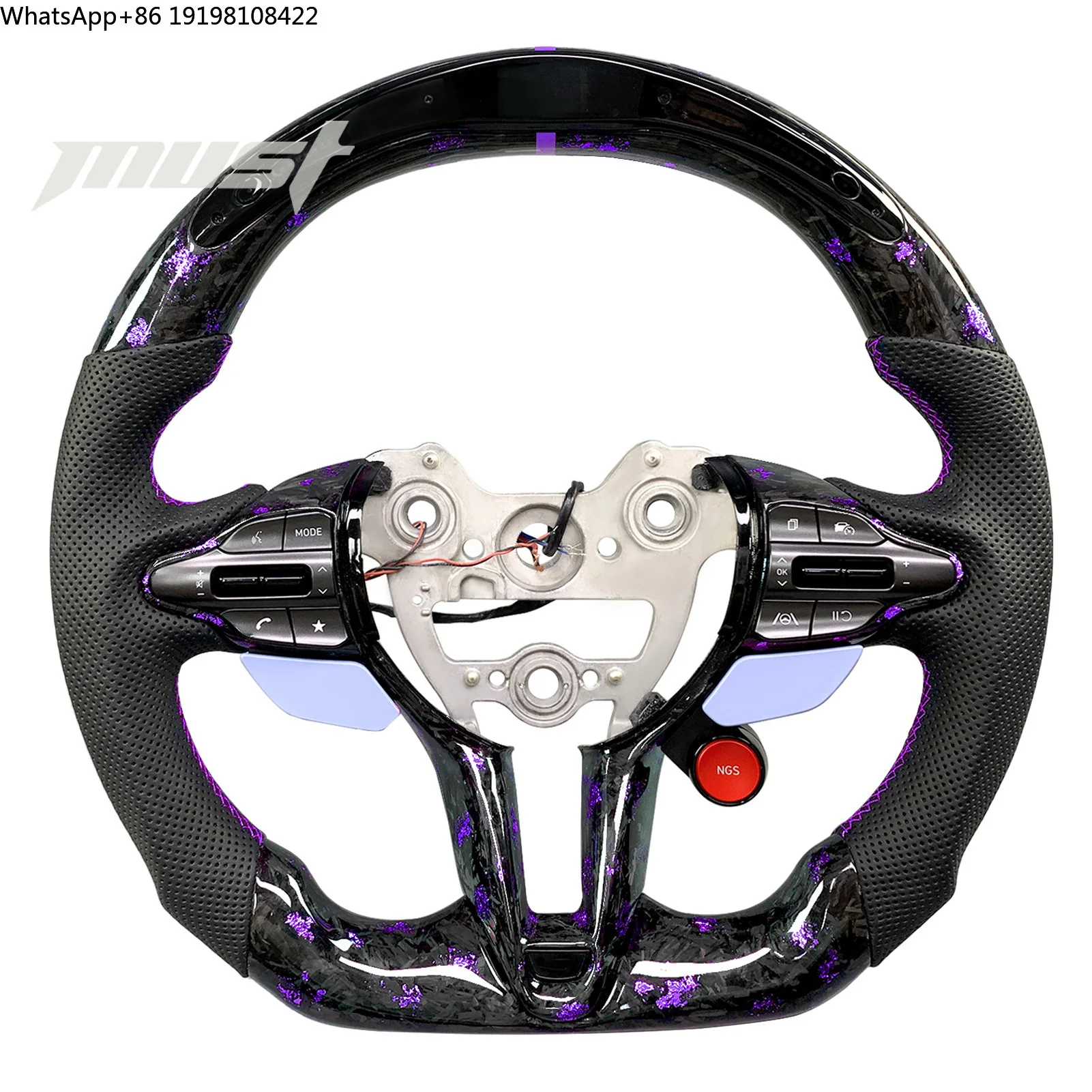 

Руль с подогревом и LED-подсветкой из кованого карбона, индивидуальный дизайн, для Hyundai Elantra N, i30N, i20N, 2019-2025