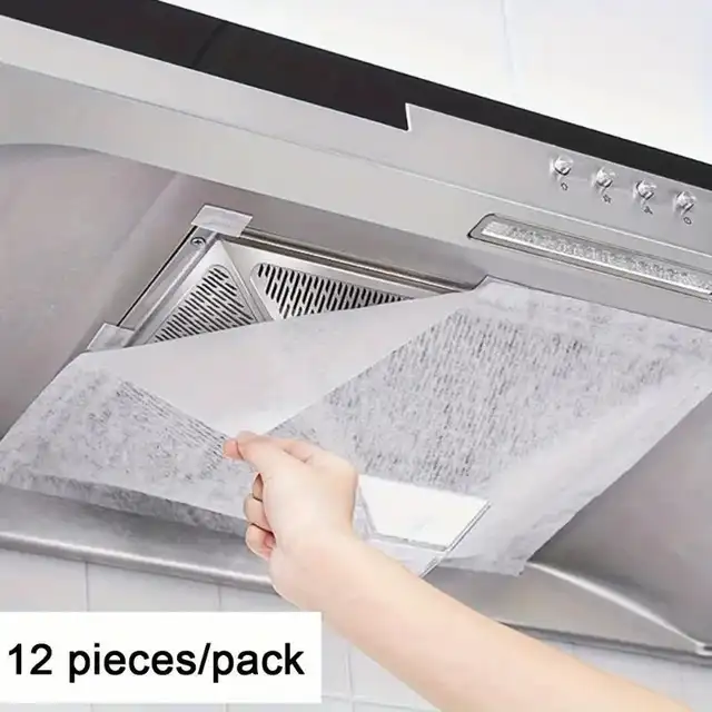 12-Pack Heavy-Duty Range Hood Filters - Oil-Absorbing Mesh Covers for