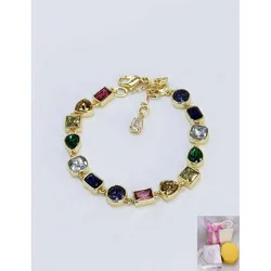 Fashionable new Stilla mixed cutting gold-plated crystal imitation women's bracelet, light luxury jewelry, romantic holiday gift