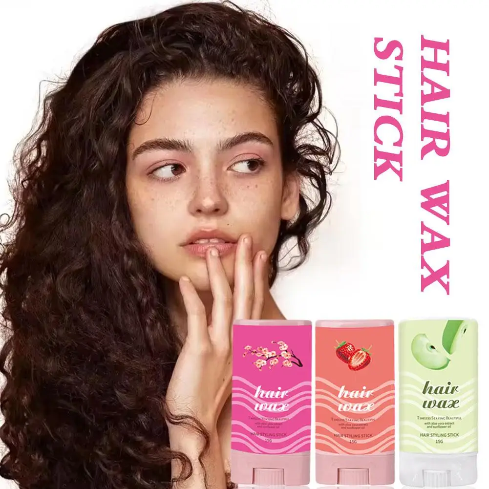 1pc Hair Stick Gel Easy Hair Styling Wax Hold Hair Care with Aloe Vera Extract Long Lasting Fruit Flavored Hair Styling Cream