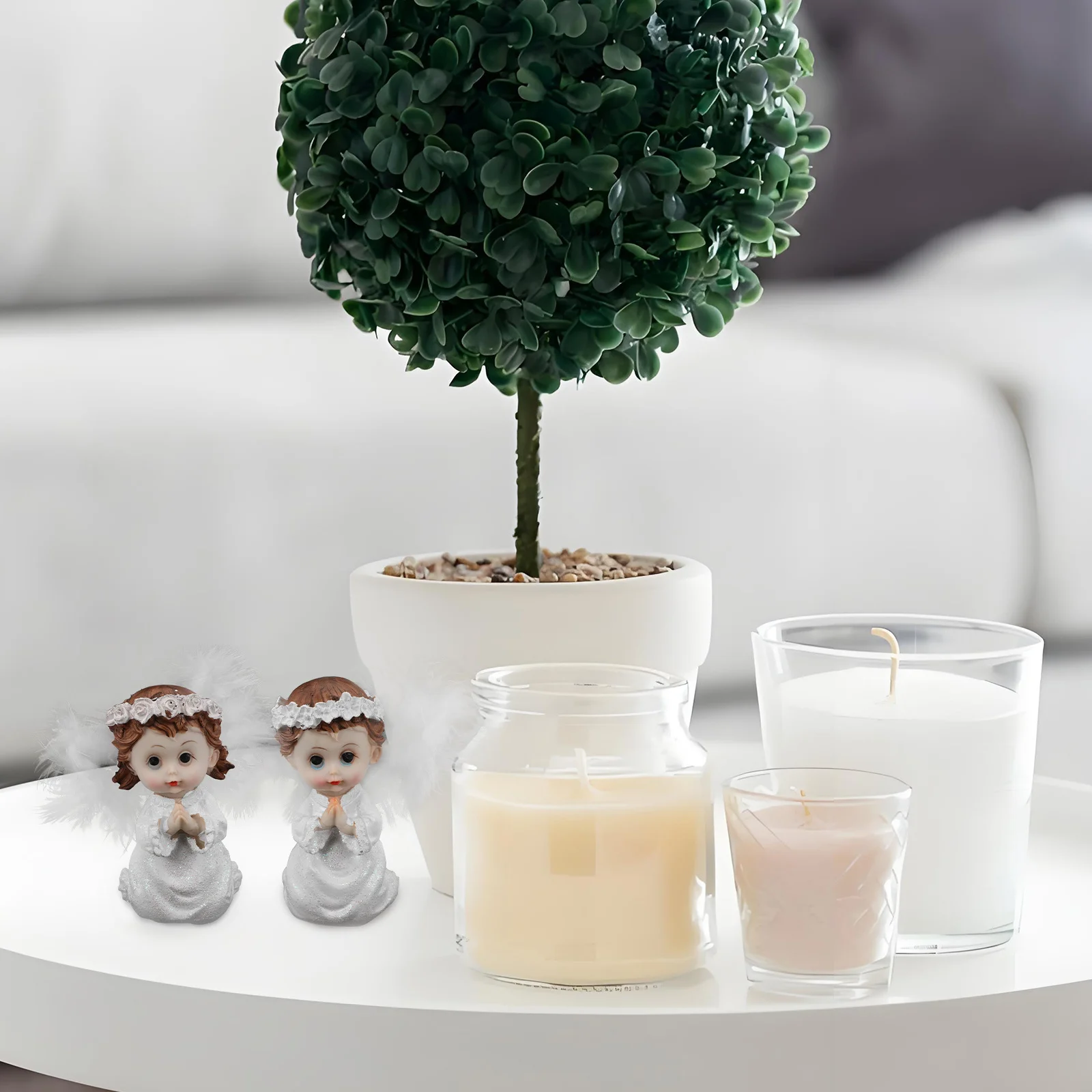 

2Pcs Angel Wing Ornaments European and Girl Praying Sculpture Christmas Decoration for Home Garden Party Holiday Decor