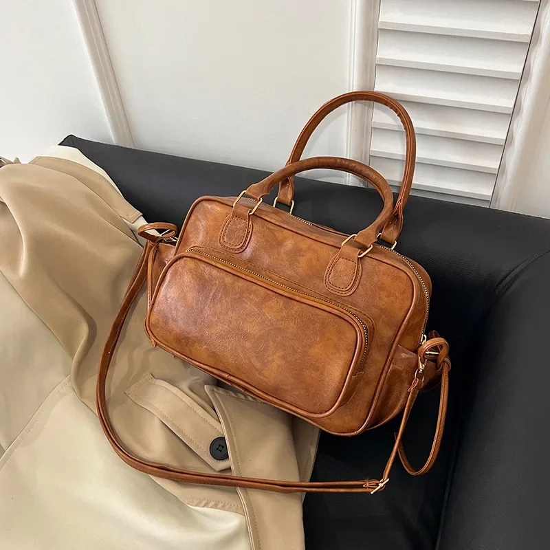 Fashion Versatile Simple Casual Shoulder Bag Textured Messenger Bag