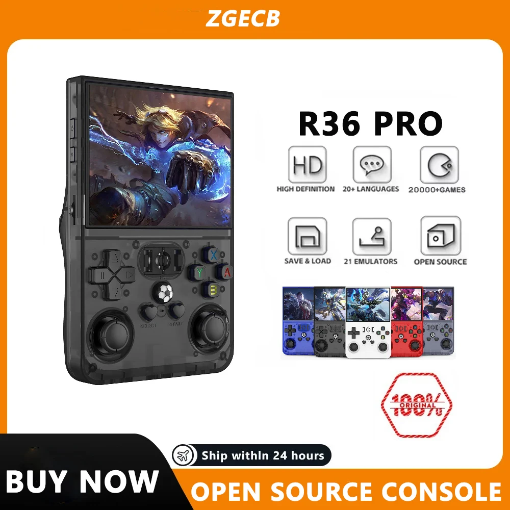 

R36 PRO Open Source Retro Handheld Video Game Console Linux System 3.5 Inch IPS Screen Portable Pocket Video Player 128GB Games