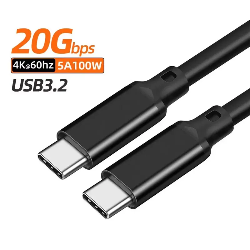 كامل الوظائف 20Gbps نوع C كابل USB3.2 gen2 * 2 USB C 20G نقل البيانات الحبل USB 3 100 واط كابل شحن سريع 4K لمحور ماك بوك 5 متر #1