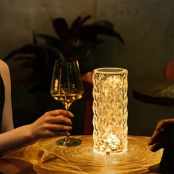 16 Colors Changing Rgb Touch Lamp Led Rose Crystal Table Lamp Usb Romantic Led Rose Crystal Desk Lamps For Bedroom Living