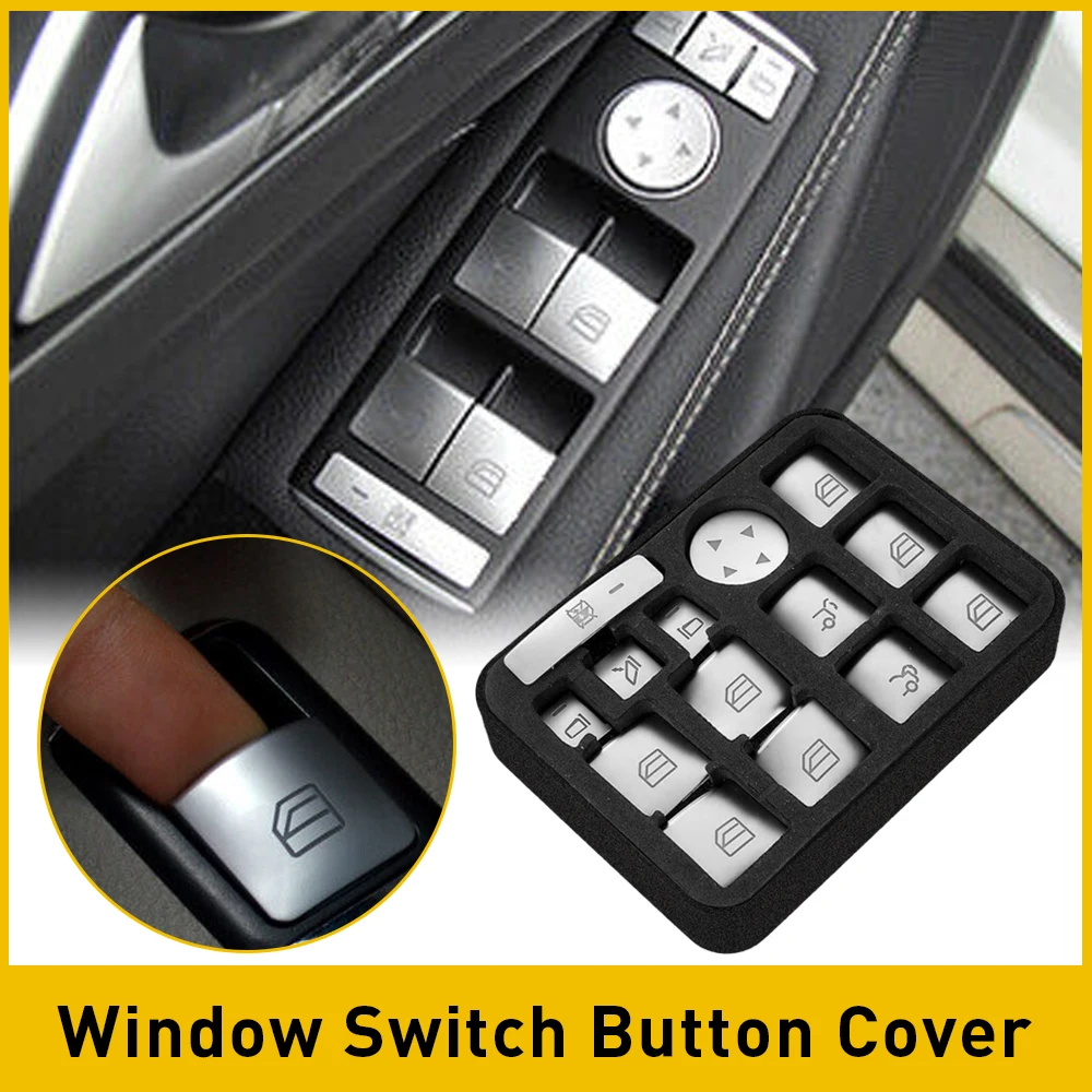 14Pcs Window Switch Cover For Mercedes Benz C180 C200 C230 C250 C280 C300 C350 C400 CLA180 CLA200 CLA250 GLA180 GLA200 GLA250