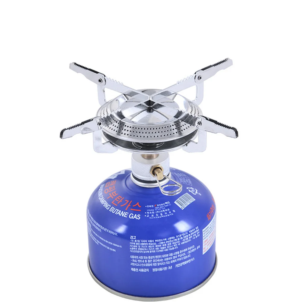 

1Pcs Portable Camping Gas Stove Silver Electronic Ignition Burner Durable Brass Connector Outdoor Cooking Split Gas Stove