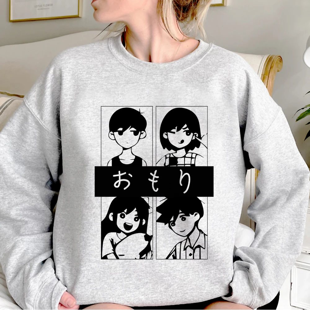 

Omori hoodie streetwear patterned pattern soft fabric graphic teen pullover comic elegant manga casual wear