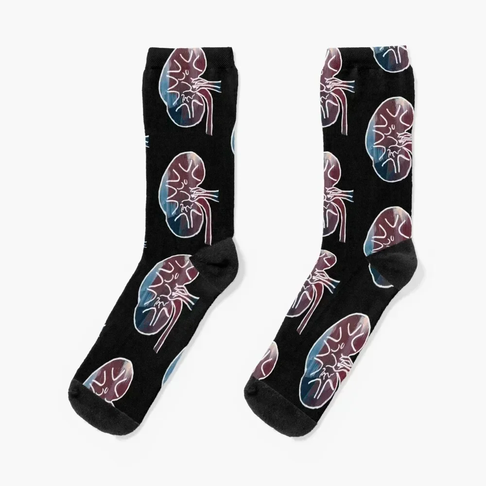 Gouached Kidney Socks retro Soccer cute cotton Mens Socks Women's