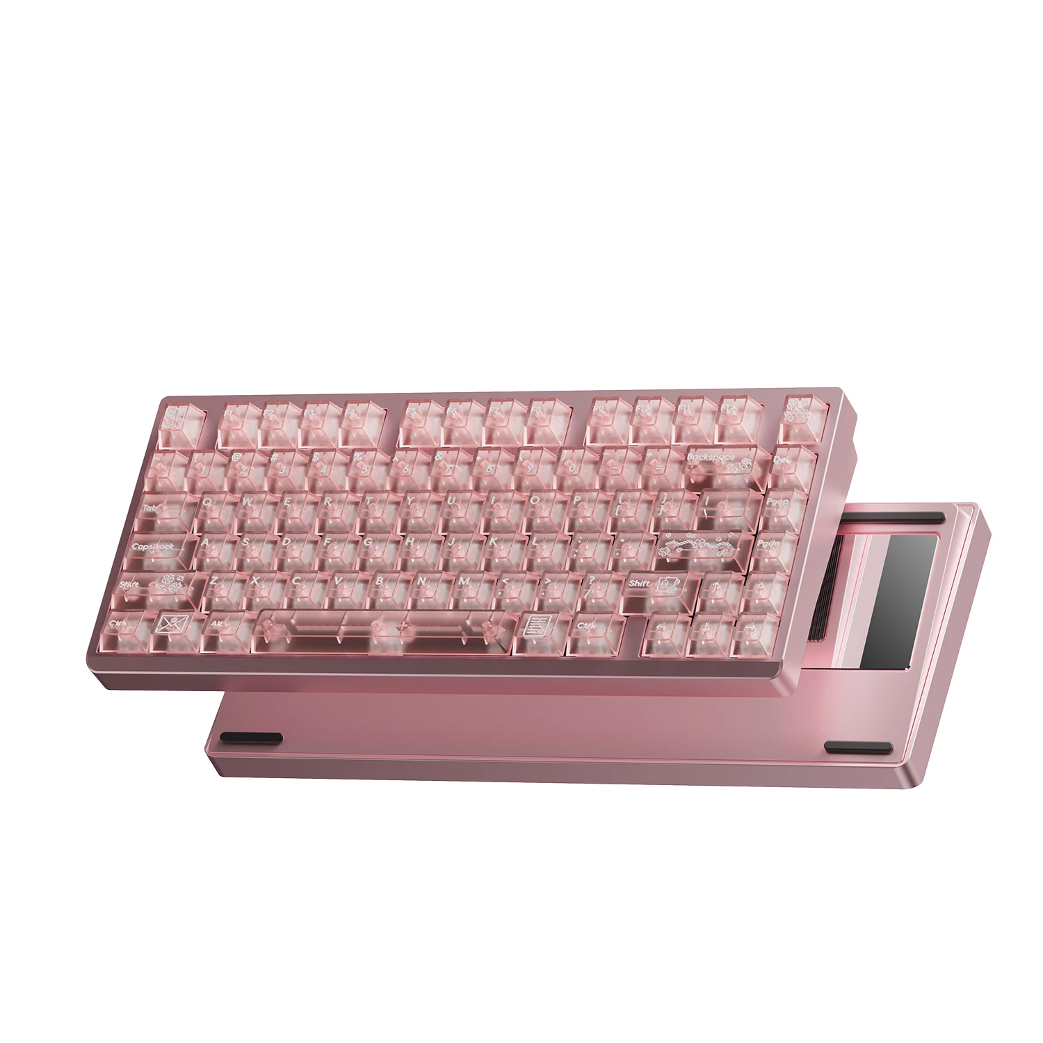 

NPKC Sakura Cherry Keycaps Transparent Key Cap Set Pink Cute Keycap Custom Key Caps for Mechanical Keyboard Gaming