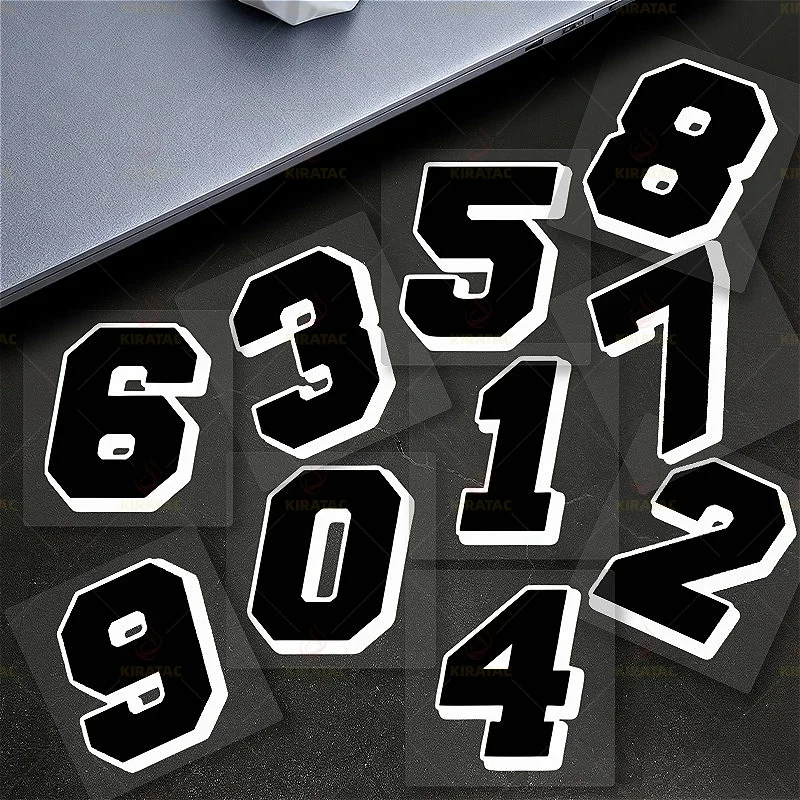 สติ๊กเกอร์ตัวเลขสีดำสำหรับรถจักรยานยนต์ 1 ชิ้น กันน้ำ สำหรับติดแฟริ่ง หมวกกันน็อค ถังน้ำมัน ตัวถังรถจักรยานยนต์ ตัวถังรถยนต์ จักรยาน สติ๊กเกอร์ไวนิลอเนกประสงค์