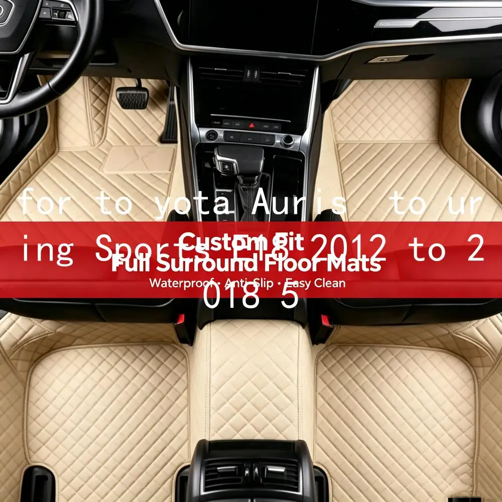 Tappetini per auto in pelle con motivo a diamante, compatibili con i modelli OEM, per Toyota Auris e Toyota Taurin Sports E18, anni 2012-2018, 5 posti, tappetini personalizzati che coprono l’intera
