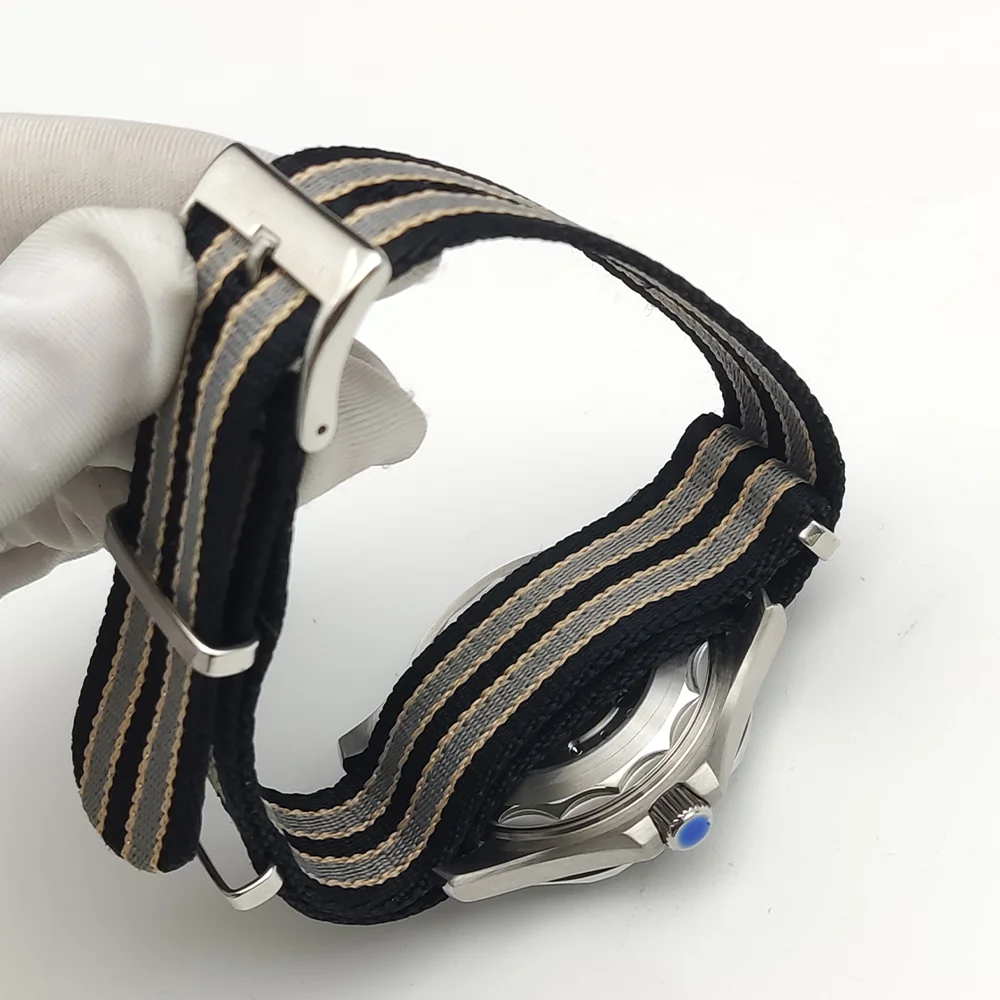 ساعة ميكانيكية رجالية مع علبة من الفولاذ المقاوم للصدأ ، حركة ، نمط موجة ، قرص معقم ، شاشة تقويم ، كاجوال ،