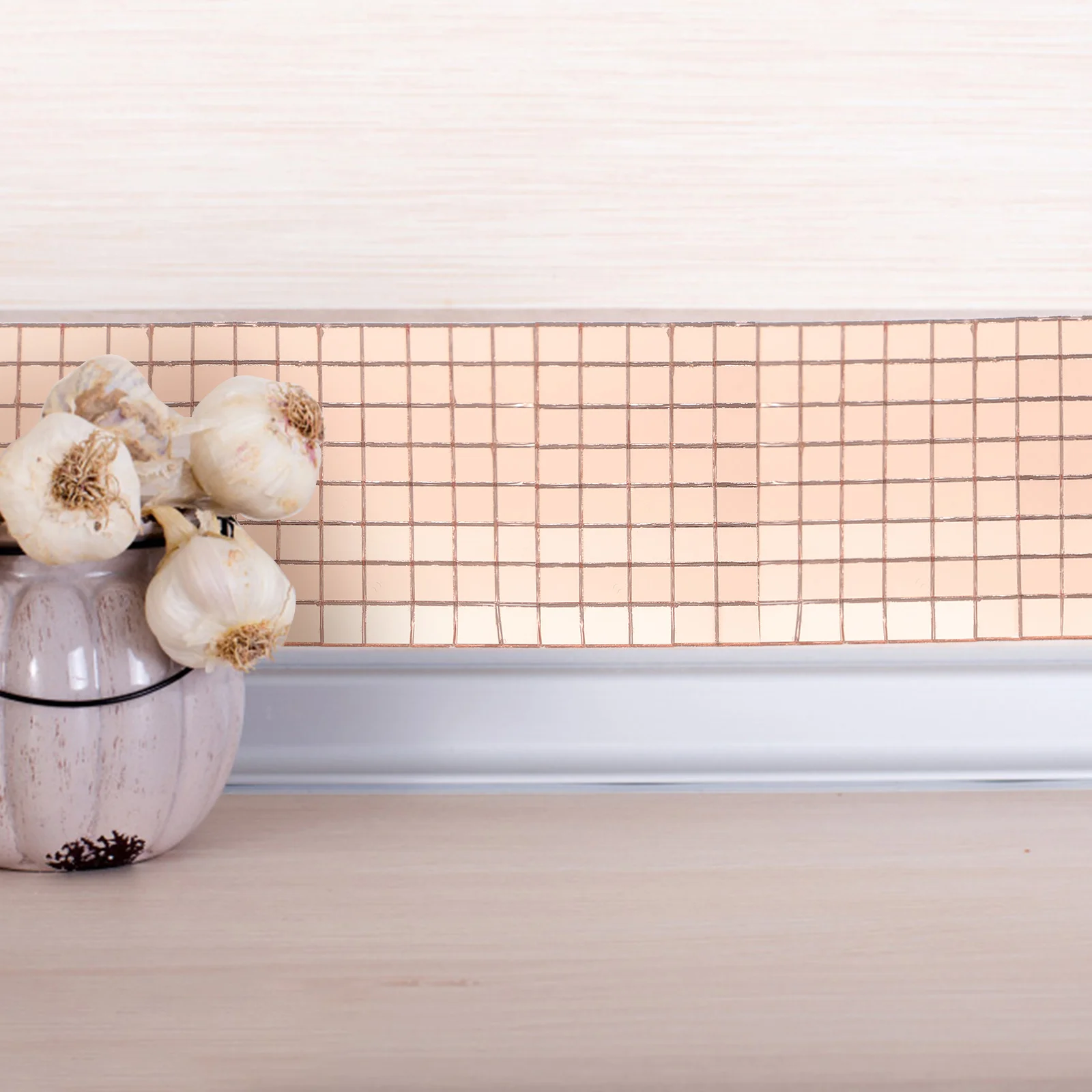 

Mosaic Wall Stickers Tile Backsplash Waterproof Glass Mirror Decals Self Adhesive Rose Gold For Home Kitchen Bathroom