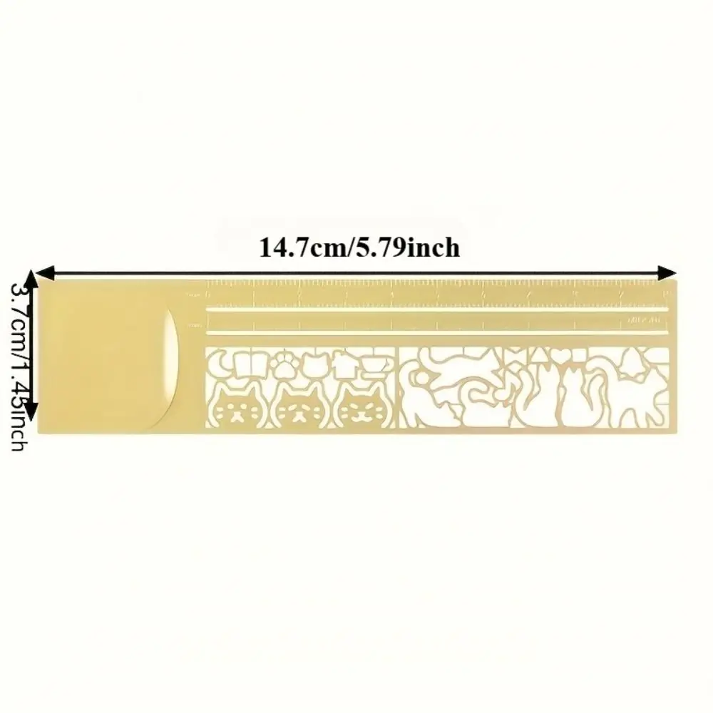 Cat Pattern Double-Sided Bookmark Diary Planning Book Note Gifts Cat Template Ruler Multifunctional Stationery Tool