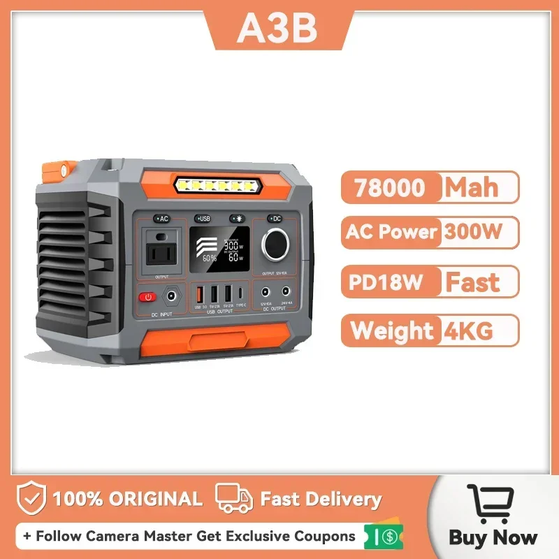 A3B 300W Portable Power Station PD15W Fast Charge 75000mAh Powerful Powerbank for Outdoor Blackout  Camping  보조배터리