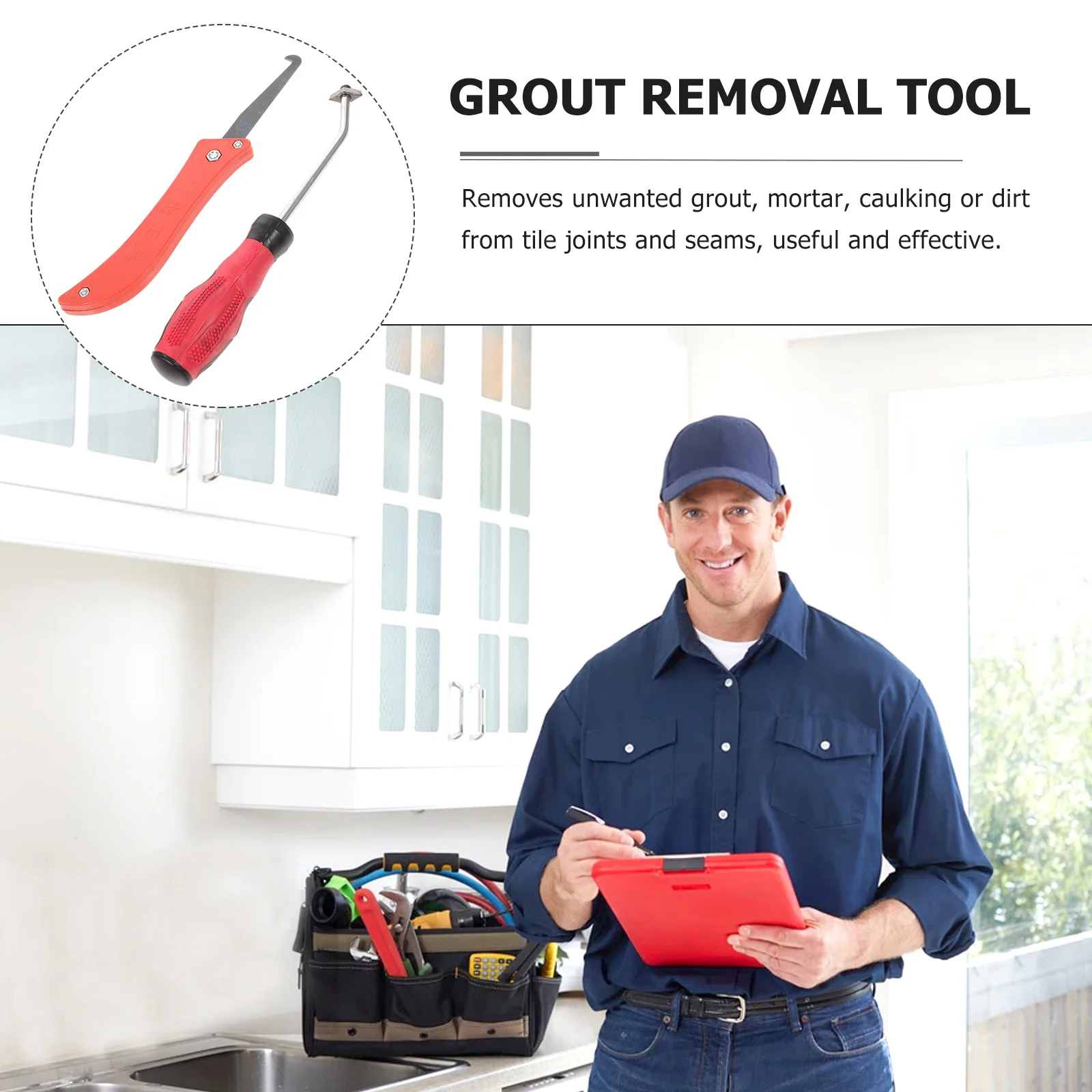 

2Pcs Tile Joint Tool Grout Removal Scraper Caulking Cleaner Sealant Remover for Kitchen Bathroom Balcony Sealant Remover