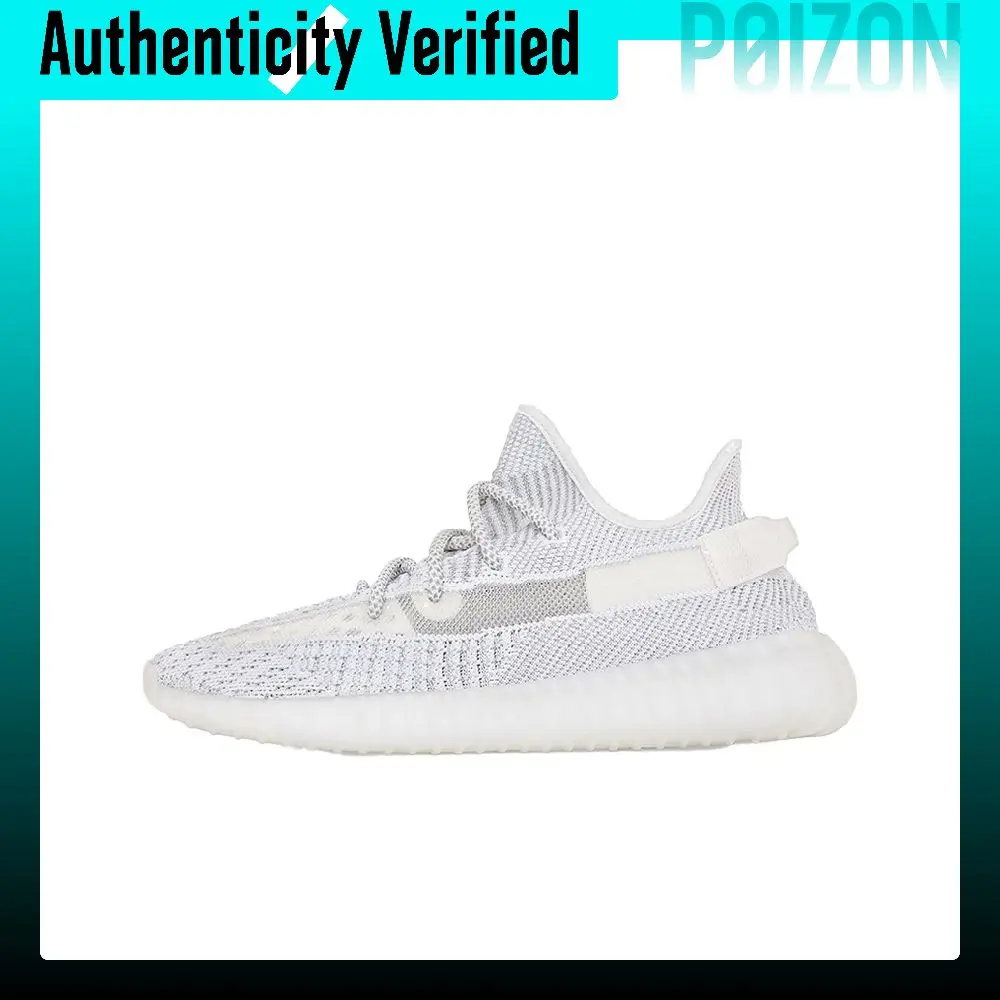 Adidas Originals Yeezy Boost 350 V2 Static Mesh Slip Resistant Low top Casual Shoes Unisex Gray White 20 23 Edition EF2905-20-23