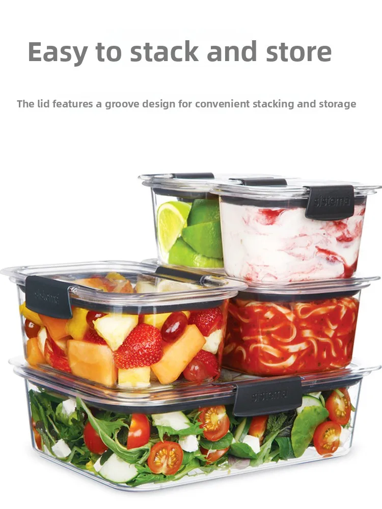 

New Zealand Sistema Leakproof Frekee Box Lightweight Tritan Food ade Microwave Heating Rice Box Square Sed Container