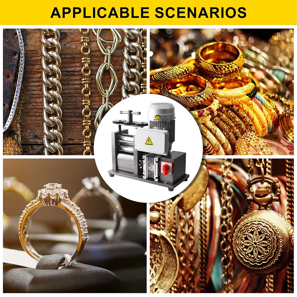 

160mm Goldsmith Sheet Semicircle Pattern Silver Gold Electric Rolling Mills Bearing Motor Core for Jewelry Making Machine