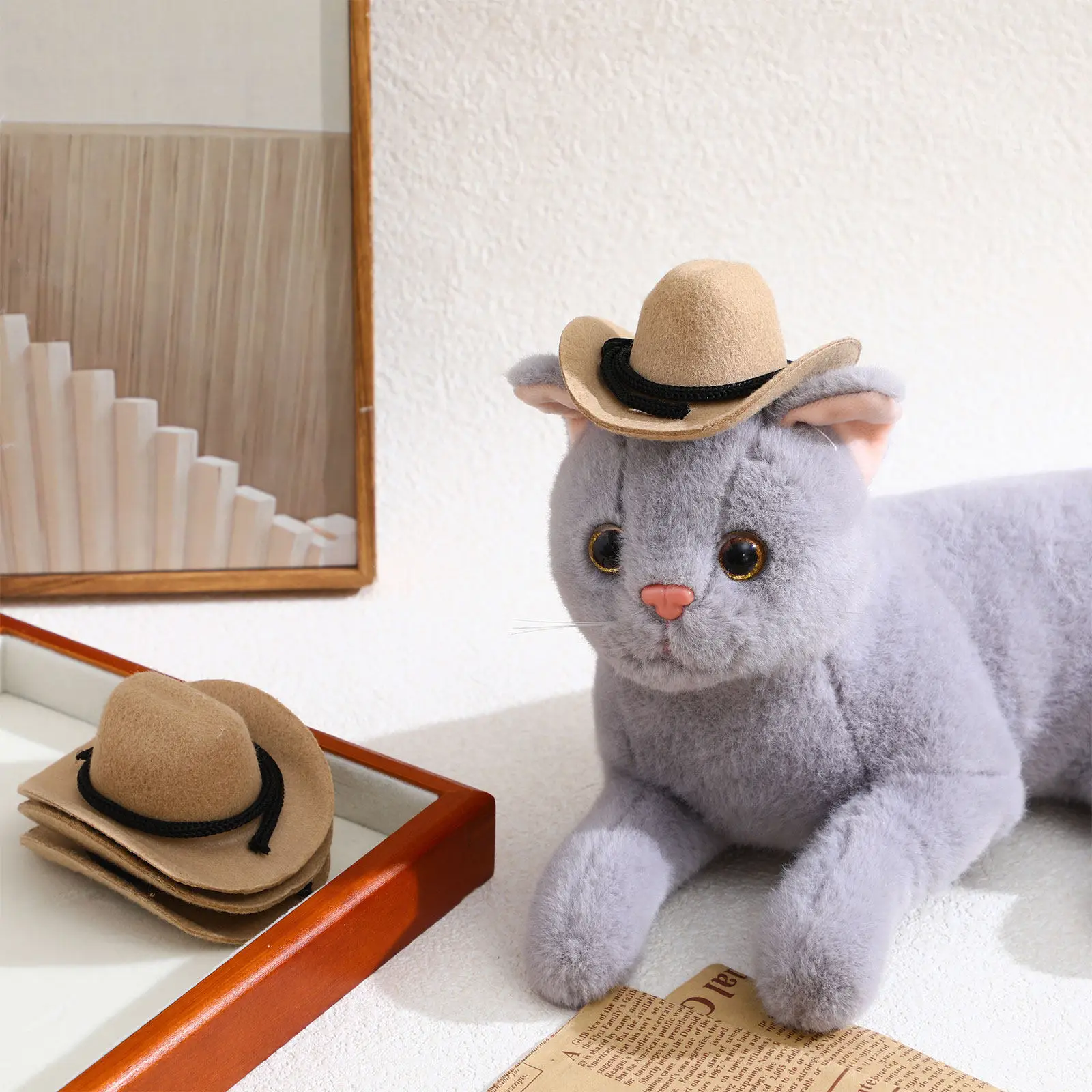 

4Pcs 8Cm Miniature Western Hats Cowboy Style Tiny Hats for Craft Projects Photography Props Halloween Christmas Decoration