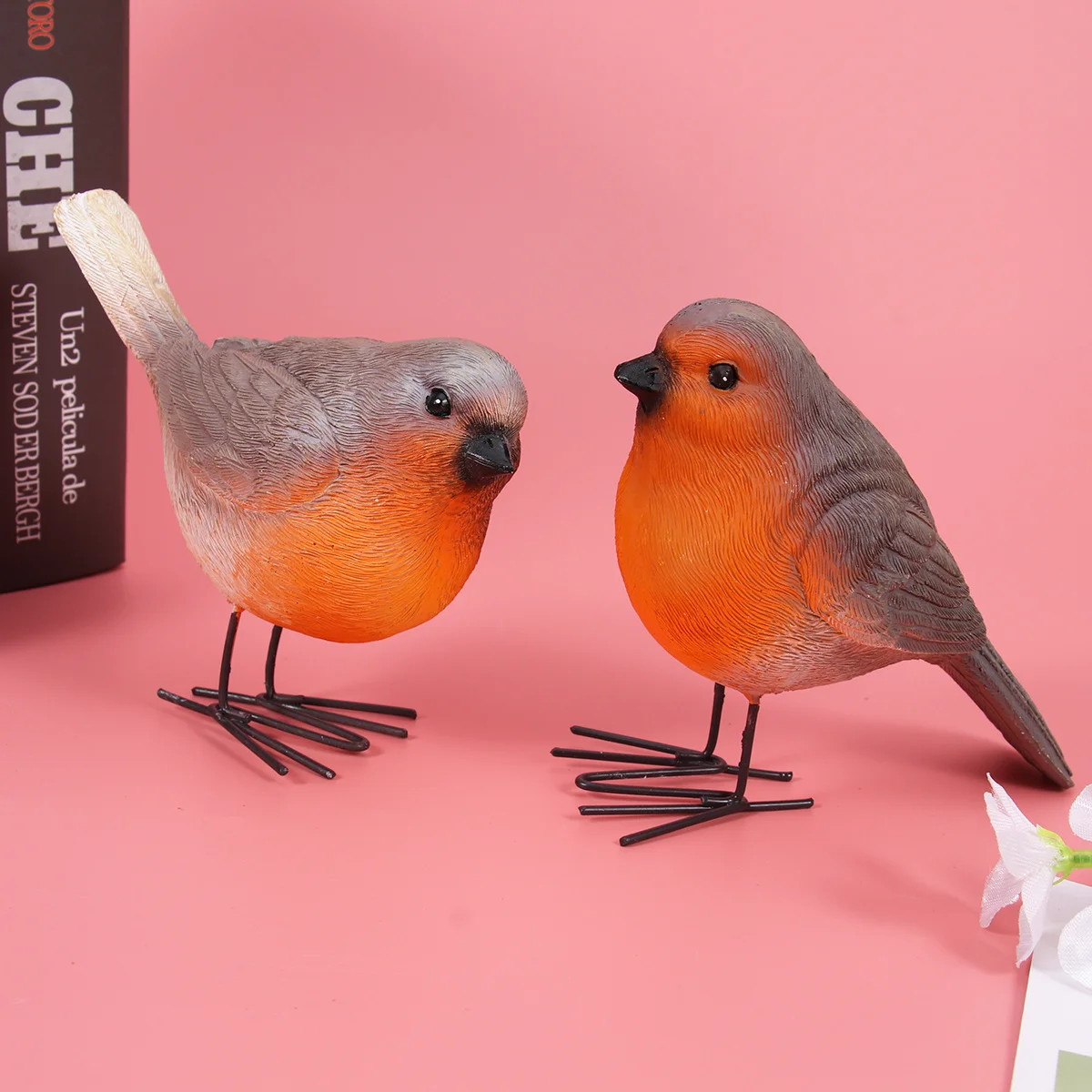 

2Pcs Premium Resin Bird Set Vivid Decorative Ornaments for Room Home Decoration Kids Gift Bird Model Animal Model