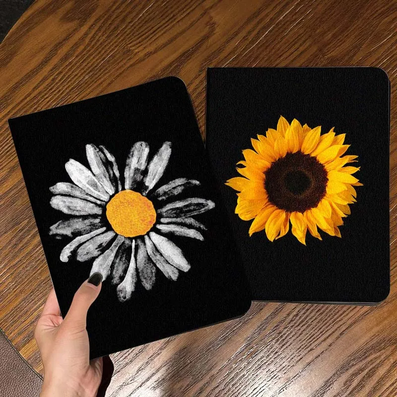 

White Daisy Yellow Center Tablet Case For Apple iPad Air Pro mini 1 2 3 4 5 6 7 8 9 11 M2 M3 M5 M4 5th 6th 7th 10th 11th Gift