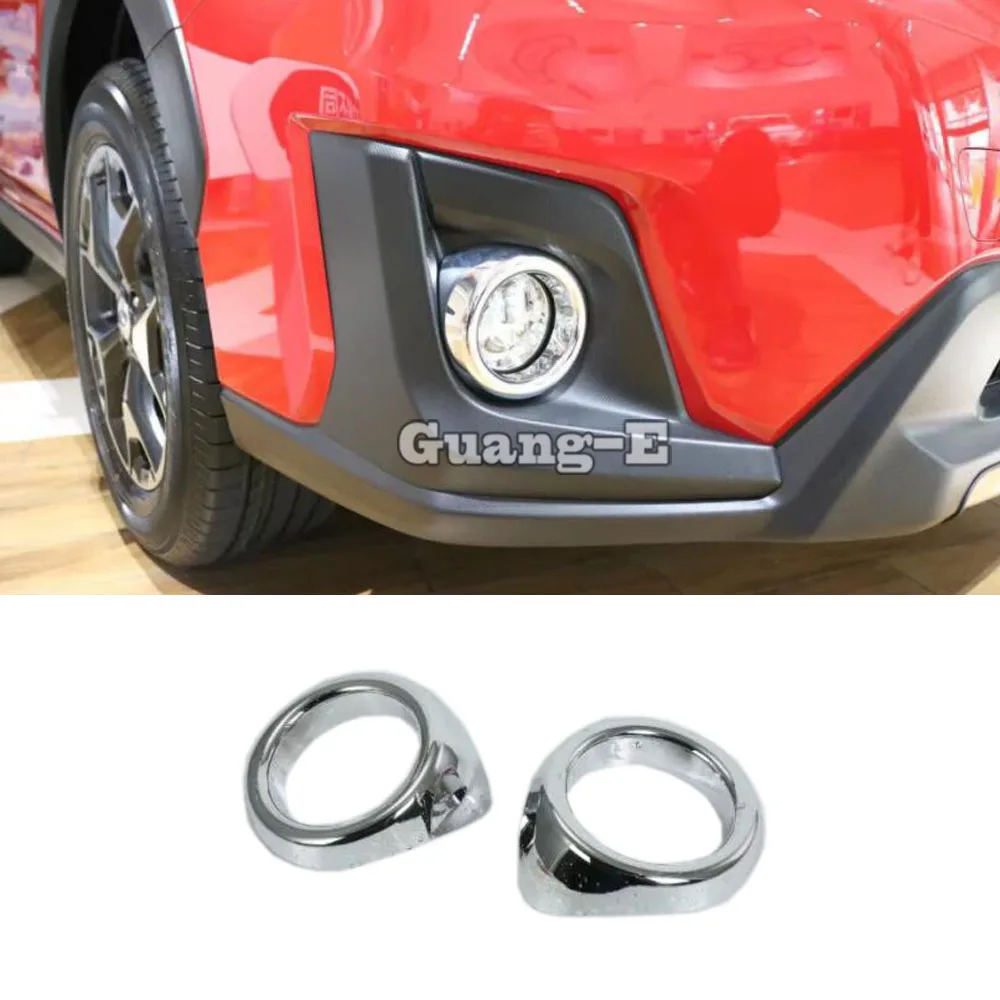 Für SUBARU XV 2018 2019 2020 2021 2022 Auto Styling Körper Kopf Vorne Nebel Licht Lampe Rahmen Aufkleber ABS Chrom Abdeckung Trim 2 stücke